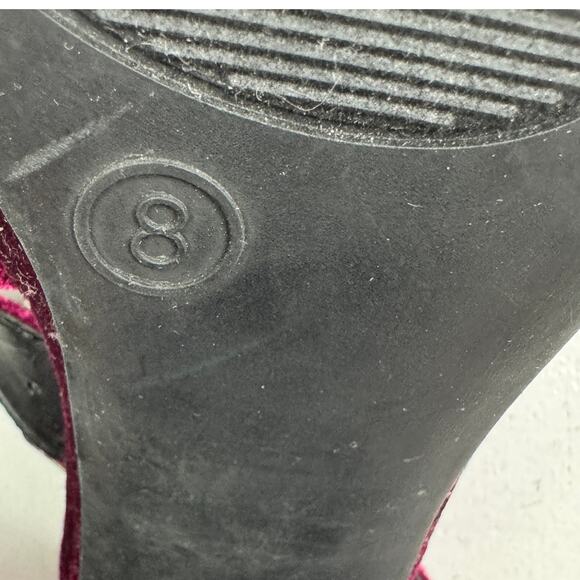 Mossimo Vintage Velvet  Strappy Goth Platform Block Heels Women's Size 8 - Picture 9 of 9